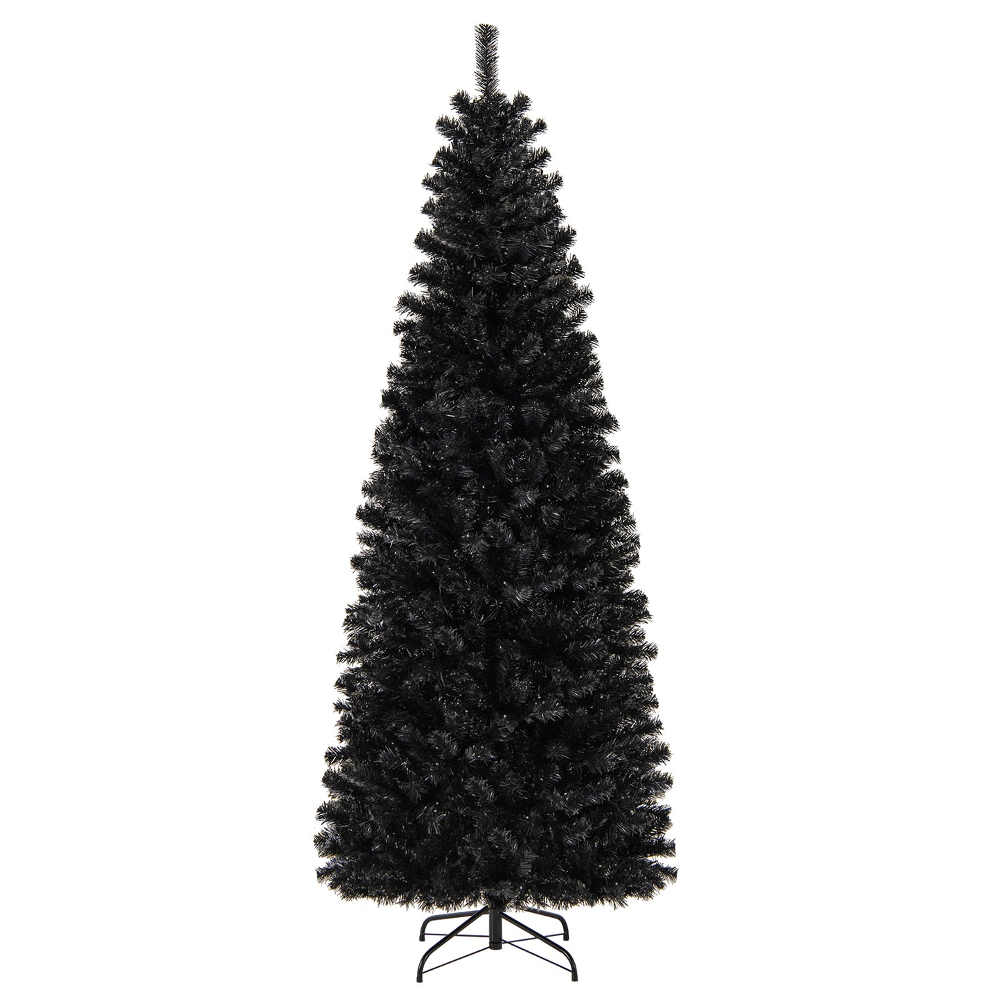 Pre-Lit Christmas Halloween Tree, PVC Branch Tips, Warm White Lights, 7', Black Halloween at Gallery Canada