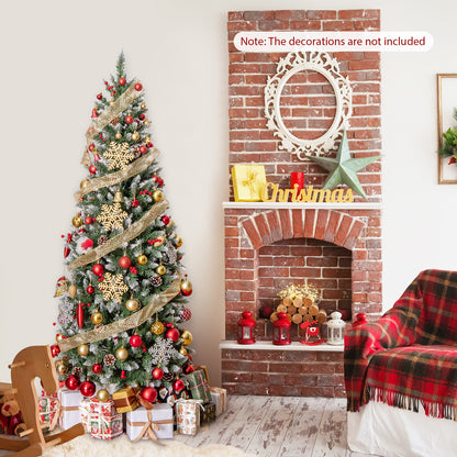 Pre-lit Artificial Pencil Christmas Tree with Pine Cones and Red Berries-6 ft, Green Christmas Tree at Gallery Canada