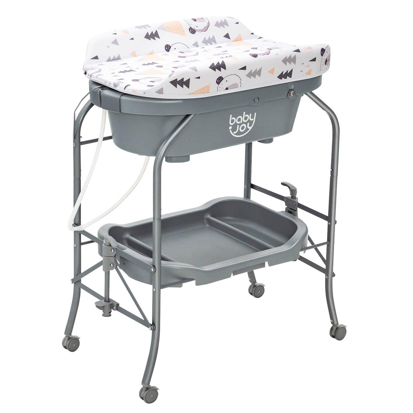 Portable Baby Changing Table, Storage Basket, Shelves, Gray Changing Tables at Gallery Canada