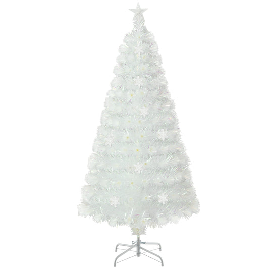 5/6/7 Feet Pre-Lit White Artificial Christmas Tree with Iridescent Leaves-5 Feet, White Christmas Tree 5 ft at Gallery Canada