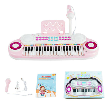 Multifunctional 37 Electric Keyboard Piano with Microphone, Pink Pianos & Keyboards at Gallery Canada