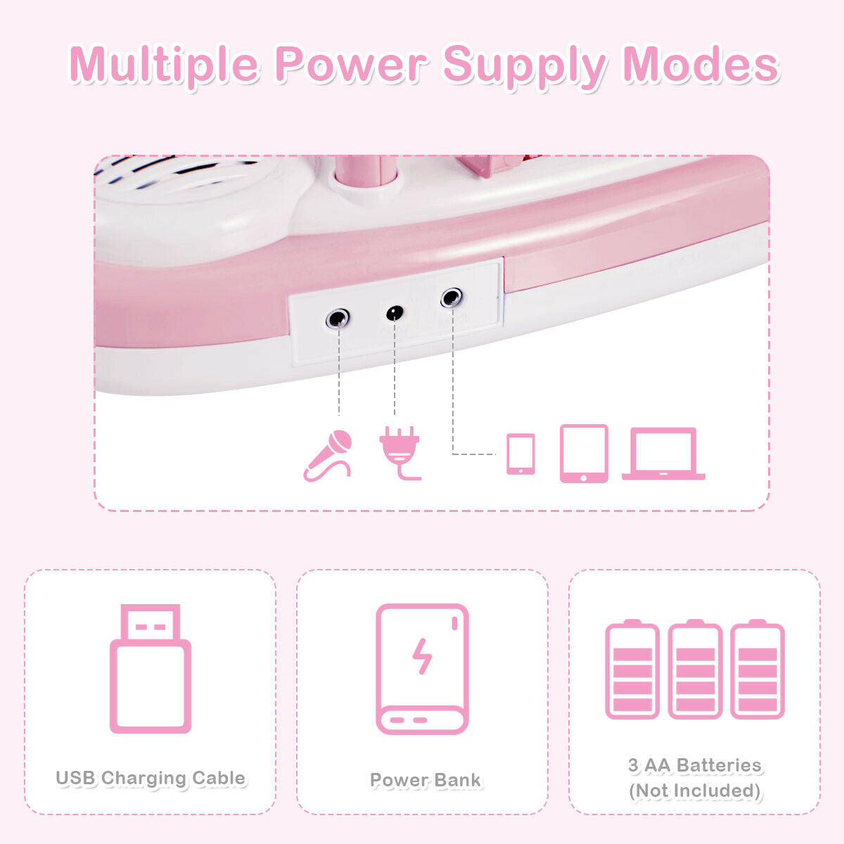 Multifunctional 37 Electric Keyboard Piano with Microphone, Pink Pianos & Keyboards at Gallery Canada