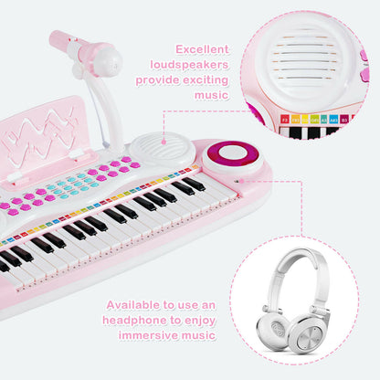 Multifunctional 37 Electric Keyboard Piano with Microphone, Pink Pianos & Keyboards at Gallery Canada
