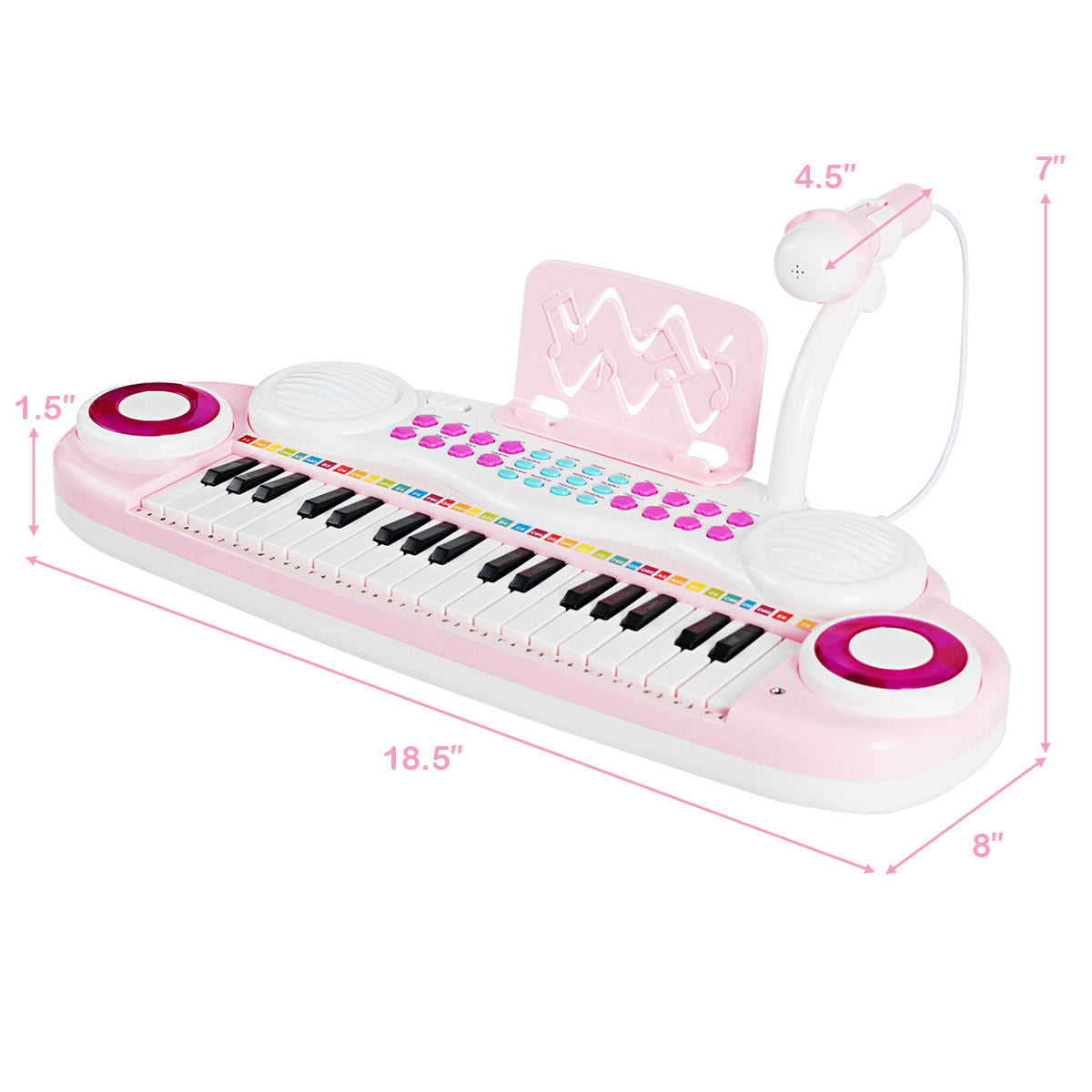 Multifunctional 37 Electric Keyboard Piano with Microphone, Pink Pianos & Keyboards at Gallery Canada