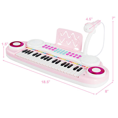 Multifunctional 37 Electric Keyboard Piano with Microphone, Pink Pianos & Keyboards at Gallery Canada