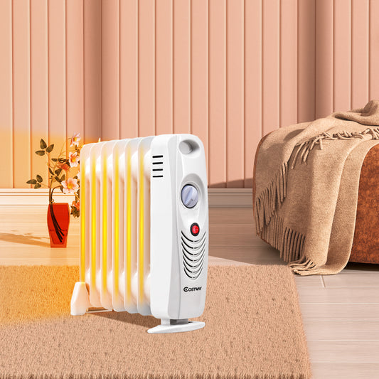700 W Portable Mini Electric Oil-Filled Radiator Heater, White Space Heaters White at Gallery Canada