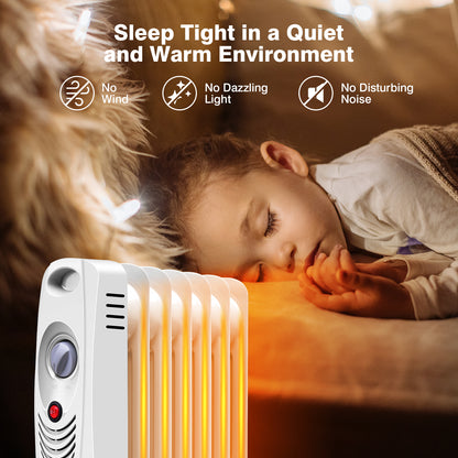 700 W Portable Mini Electric Oil-Filled Radiator Heater, White Space Heaters at Gallery Canada