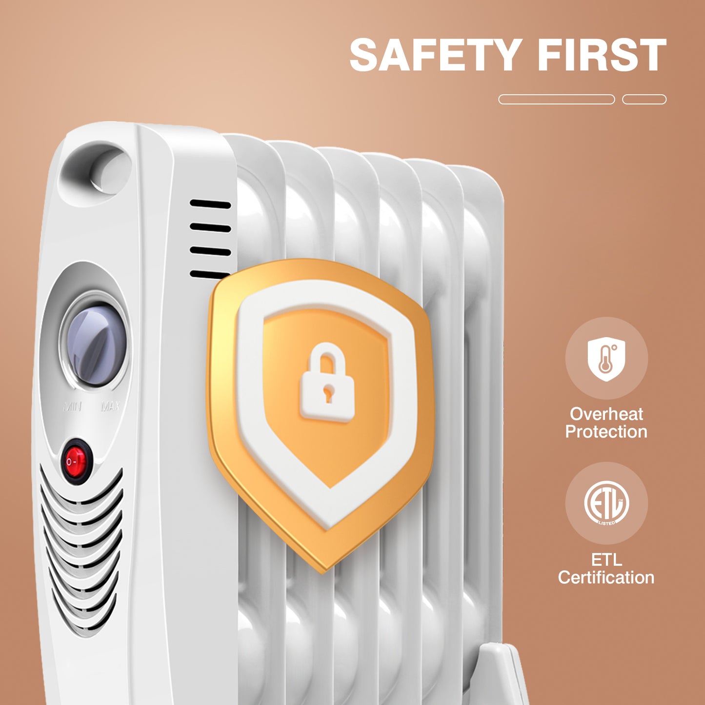 700 W Portable Mini Electric Oil-Filled Radiator Heater, White Space Heaters at Gallery Canada