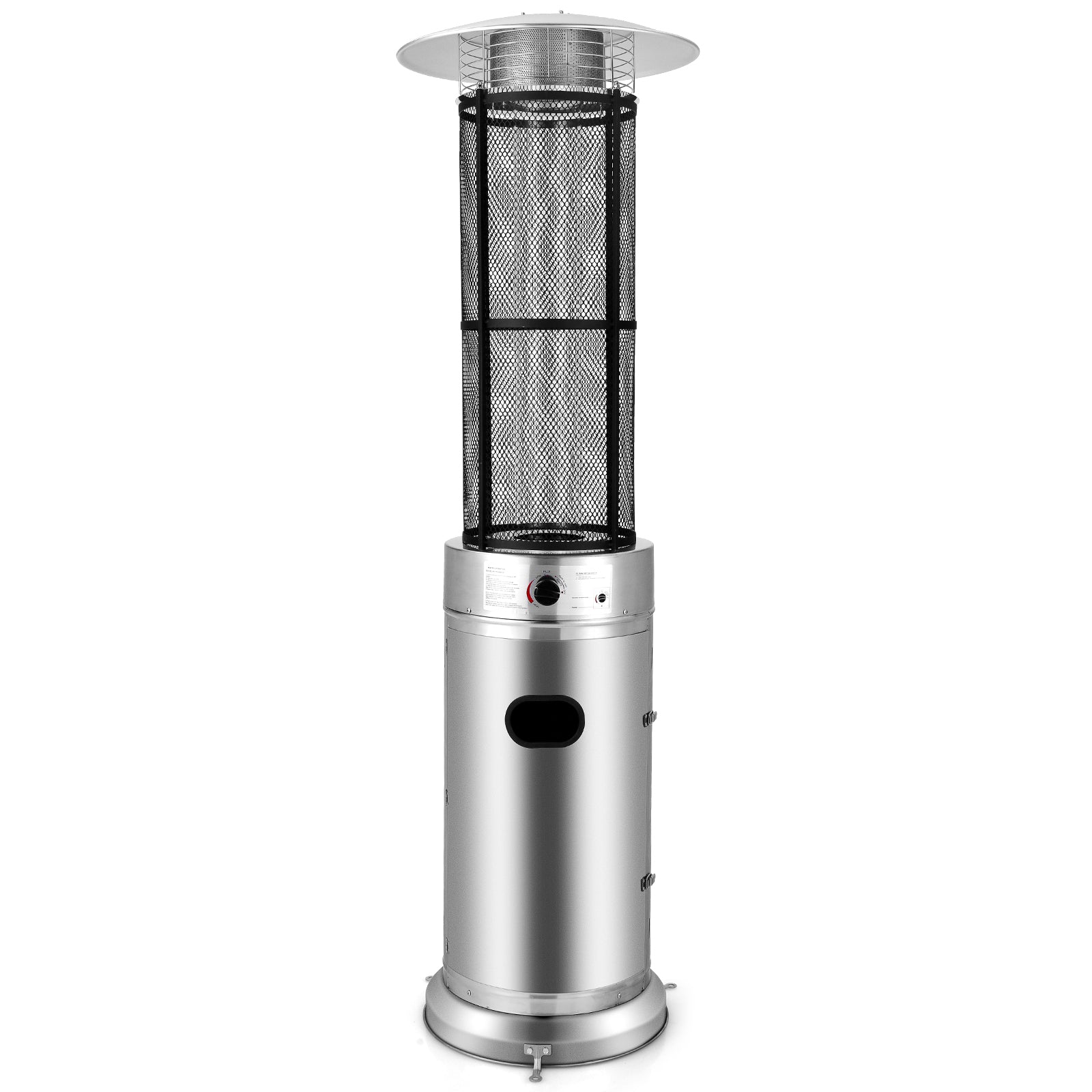 40000 BTU Stainless Steel Round Glass Tube Patio Heaters, Silver Patio Heaters at Gallery Canada