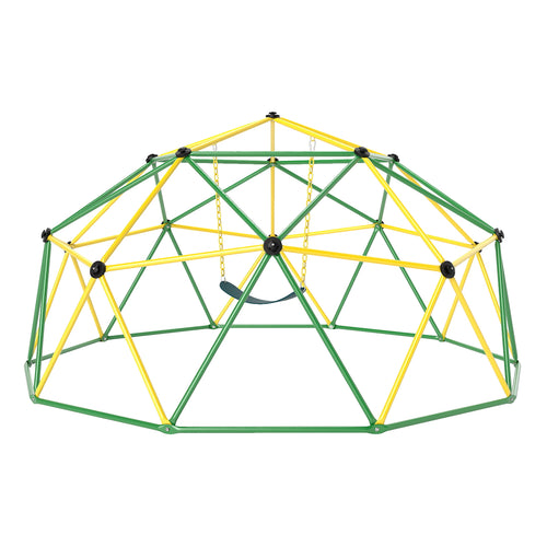 10 Feet Dome Climber with Swing and 800 Lbs Load Capacity, Green