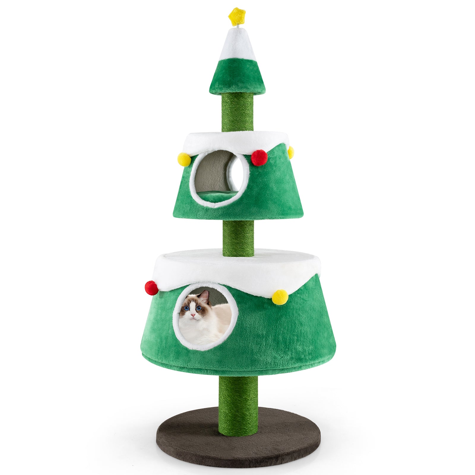 Christmas Cat Tree for Indoor Cats Cute Holiday Cat Tower with 2 Condos, Green Cat Trees Condos & Scratchers at Gallery Canada