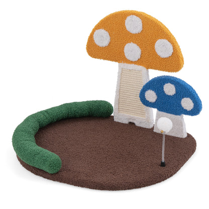 Mushroom Cat Bed Claw Scratcher, Wide Bed Sisal Panel, Multicolor Cat Trees Condos & Scratchers at Gallery Canada