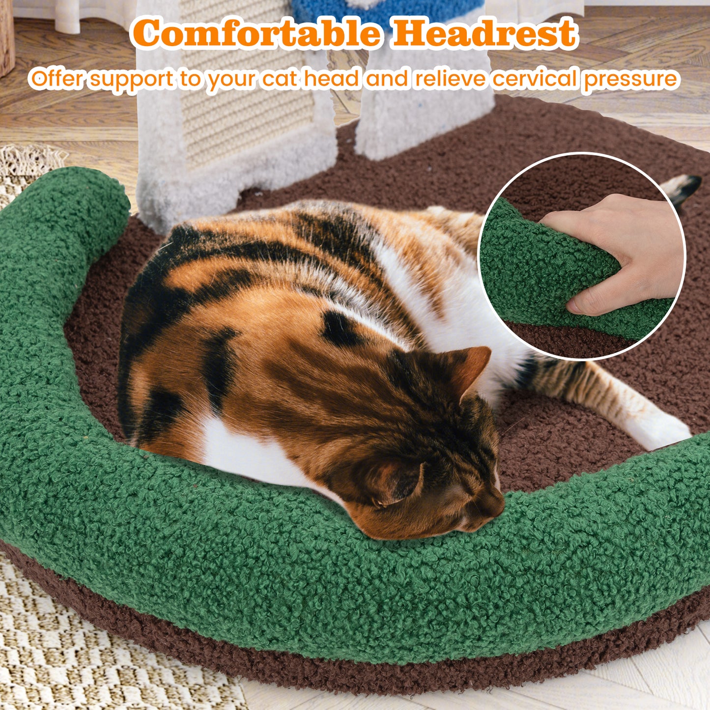 Mushroom Cat Bed Cat Claw Scratcher with Wide Bed and Sisal Scratch Panel, Multicolor Cat Trees Condos & Scratchers at Gallery Canada