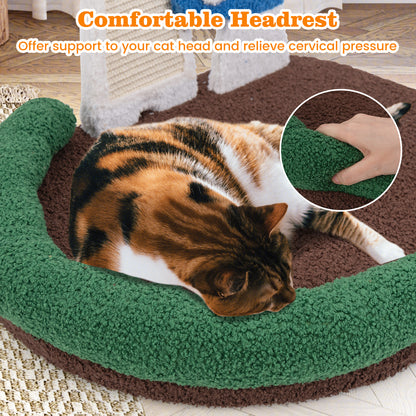 Mushroom Cat Bed Cat Claw Scratcher with Wide Bed and Sisal Scratch Panel, Multicolor Cat Trees Condos & Scratchers at Gallery Canada