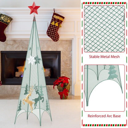 3/3.5/4 Feet Set of 3 Tower Shaped Christmas Trees with Removable Star Toppers, Multicolor Christmas Tree at Gallery Canada