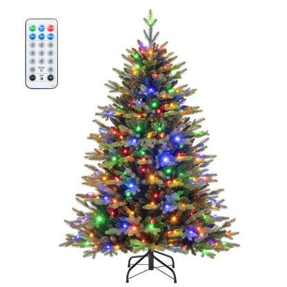 5 ft Artificial Christmas Tree, Hinged, 11 Lighting Modes, Remote Control, Green Christmas Tree at Gallery Canada