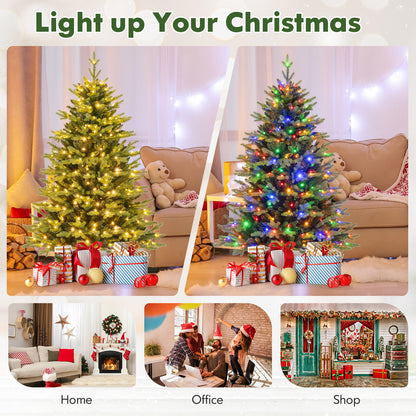 5 ft Artificial Christmas Tree, Hinged, 11 Lighting Modes, Remote Control, Green Christmas Tree at Gallery Canada