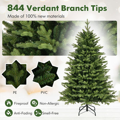 5 ft Artificial Christmas Tree, Hinged, 11 Lighting Modes, Remote Control, Green Christmas Tree at Gallery Canada