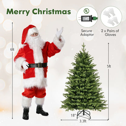 5 ft Artificial Christmas Tree, Hinged, 11 Lighting Modes, Remote Control, Green Christmas Tree at Gallery Canada