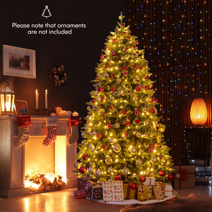 7 Ft Artificial Christmas Tree, Hinged, 11 Lighting Modes, Remote, Green Christmas Tree at Gallery Canada