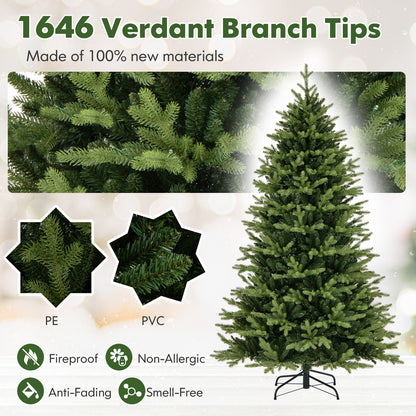 7 Ft Artificial Christmas Tree, Hinged, 11 Lighting Modes, Remote, Green Christmas Tree at Gallery Canada