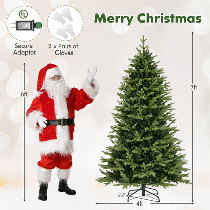 7 Ft Artificial Christmas Tree, Hinged, 11 Lighting Modes, Remote, Green Christmas Tree at Gallery Canada