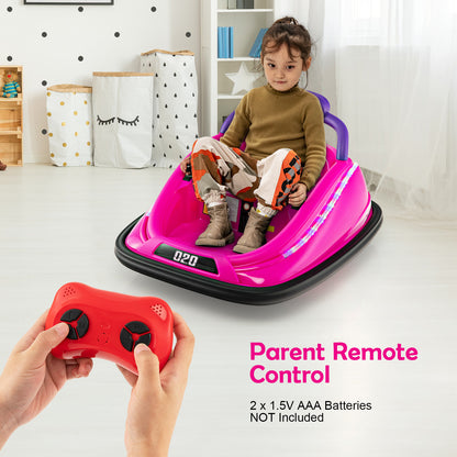 12V Kids Bumper Car Ride on Toy with Remote Control and 360 Degree Spin Rotation, Pink Powered Ride On Toys at Gallery Canada