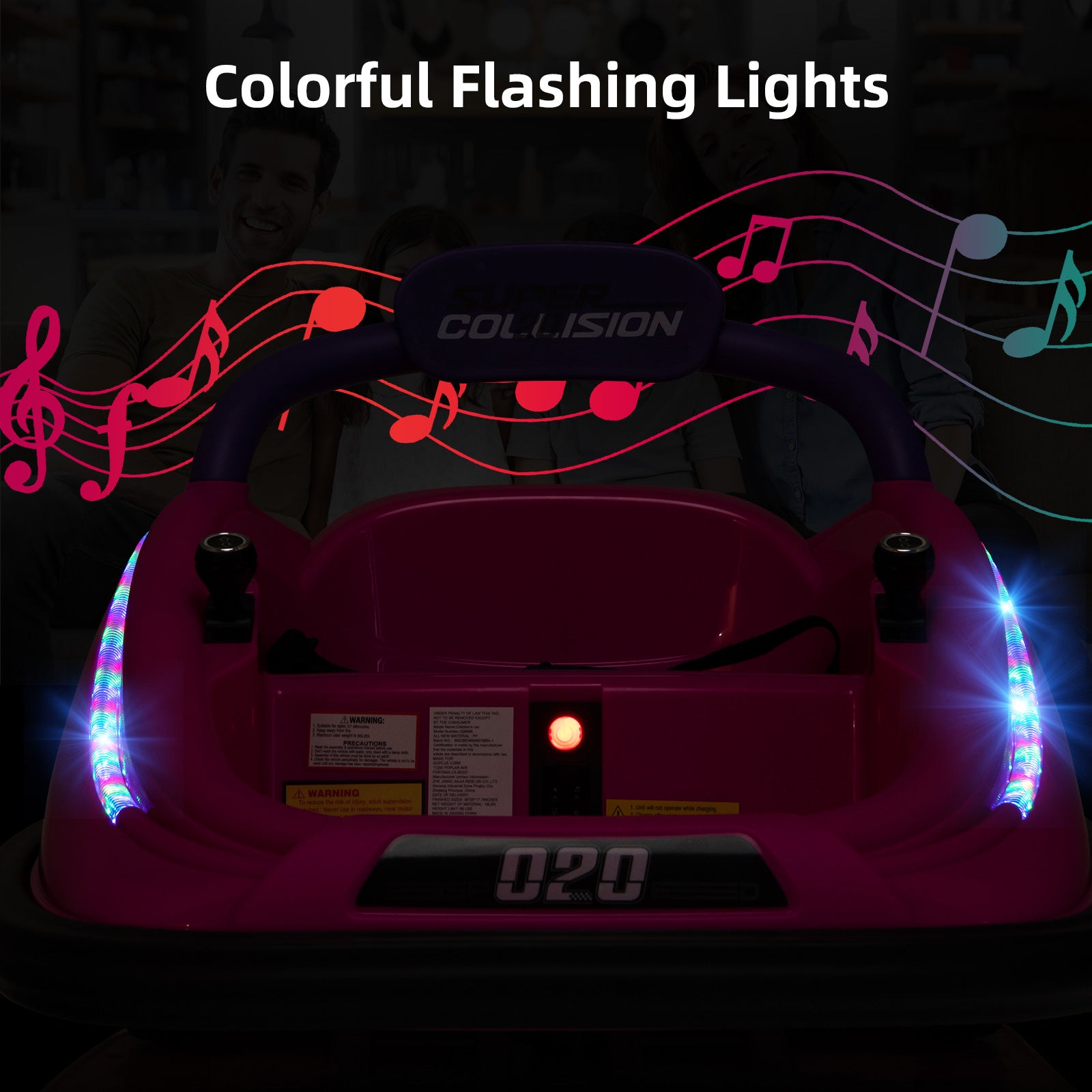 12V Kids Bumper Car Ride on Toy with Remote Control and 360 Degree Spin Rotation, Pink Powered Ride On Toys at Gallery Canada