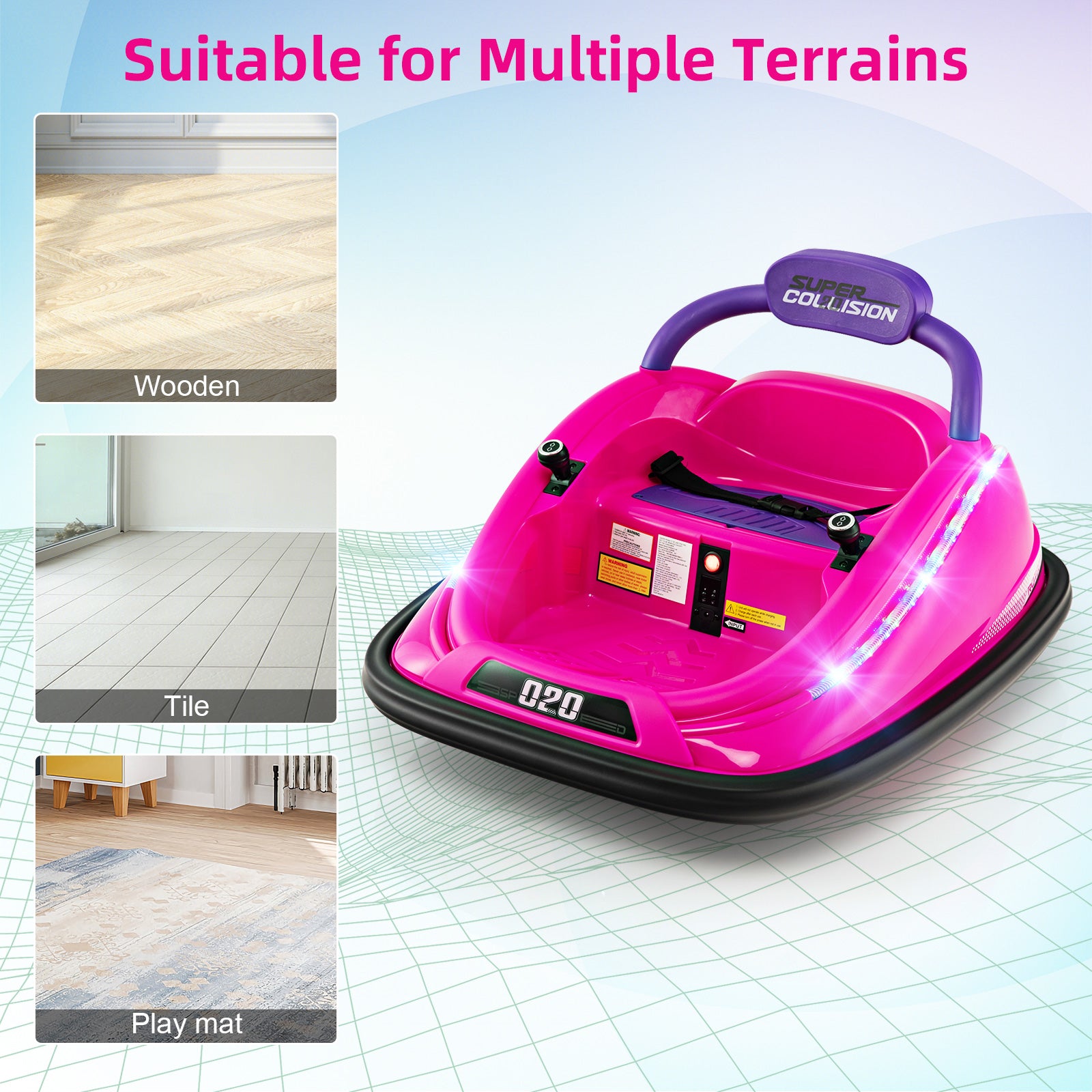 12V Kids Bumper Car Ride on Toy with Remote Control and 360 Degree Spin Rotation, Pink Powered Ride On Toys at Gallery Canada