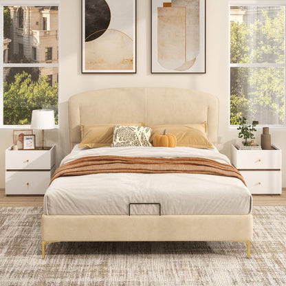 2-Drawer Modern Nightstand with Storage for Living Room Bedroom, Natural & White Nightstands at Gallery Canada