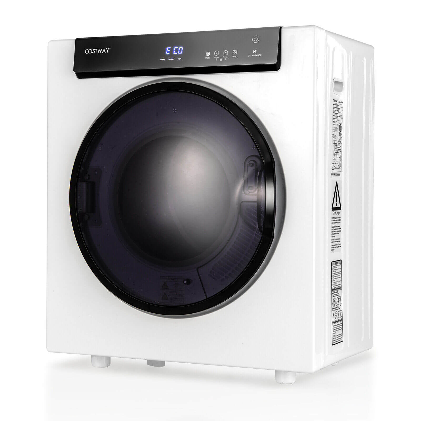 2.6 Cu.ft Compact Clothes Dryer with Touch Panel and 2 Modes, White Dryers at Gallery Canada