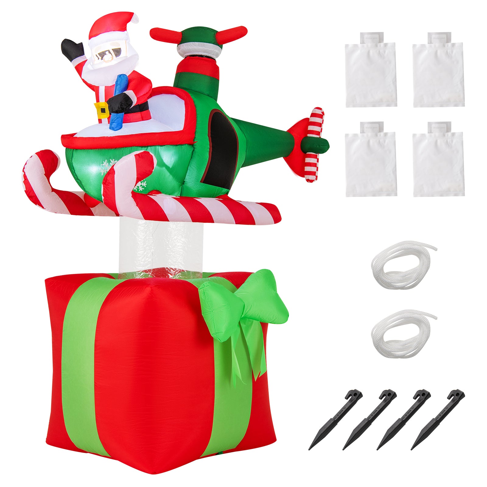 6 Feet Christmas Inflatable Santa Flying Airplane, 3 LED Lights Christmas Decor & Accessories at Gallery Canada