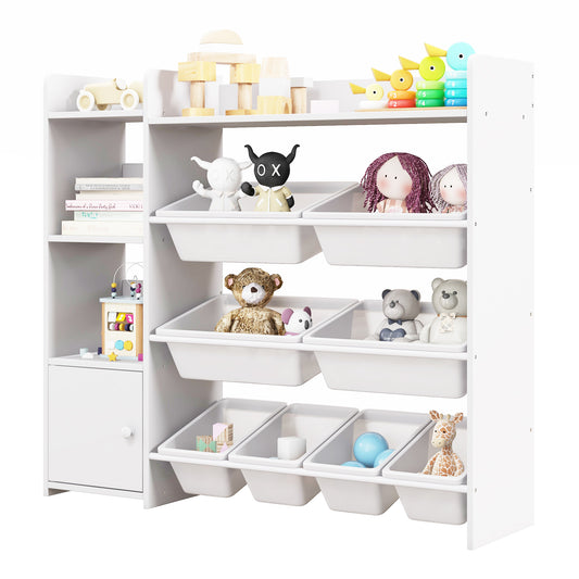 4-Tier Kids Toy Storage Organizer, White