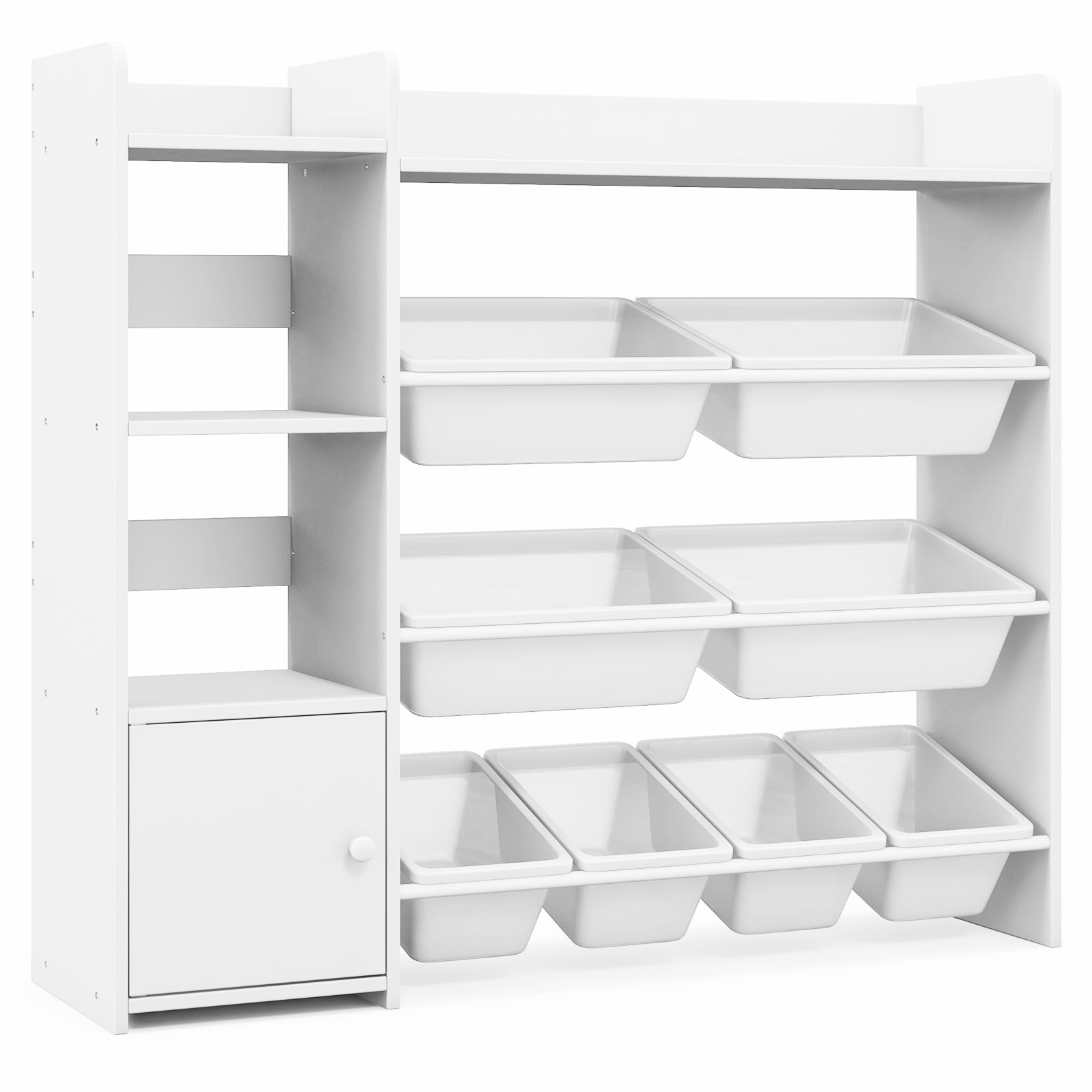 4-Tier Kids Toy Storage Organizer Bookshelf and Toy Storage Rack with Door, White Kids Storage at Gallery Canada