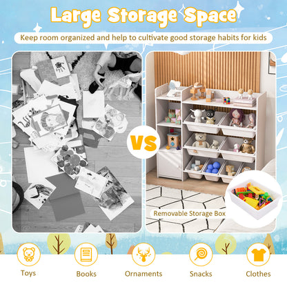 4-Tier Kids Toy Storage Organizer Bookshelf and Toy Storage Rack with Door, White Kids Storage at Gallery Canada