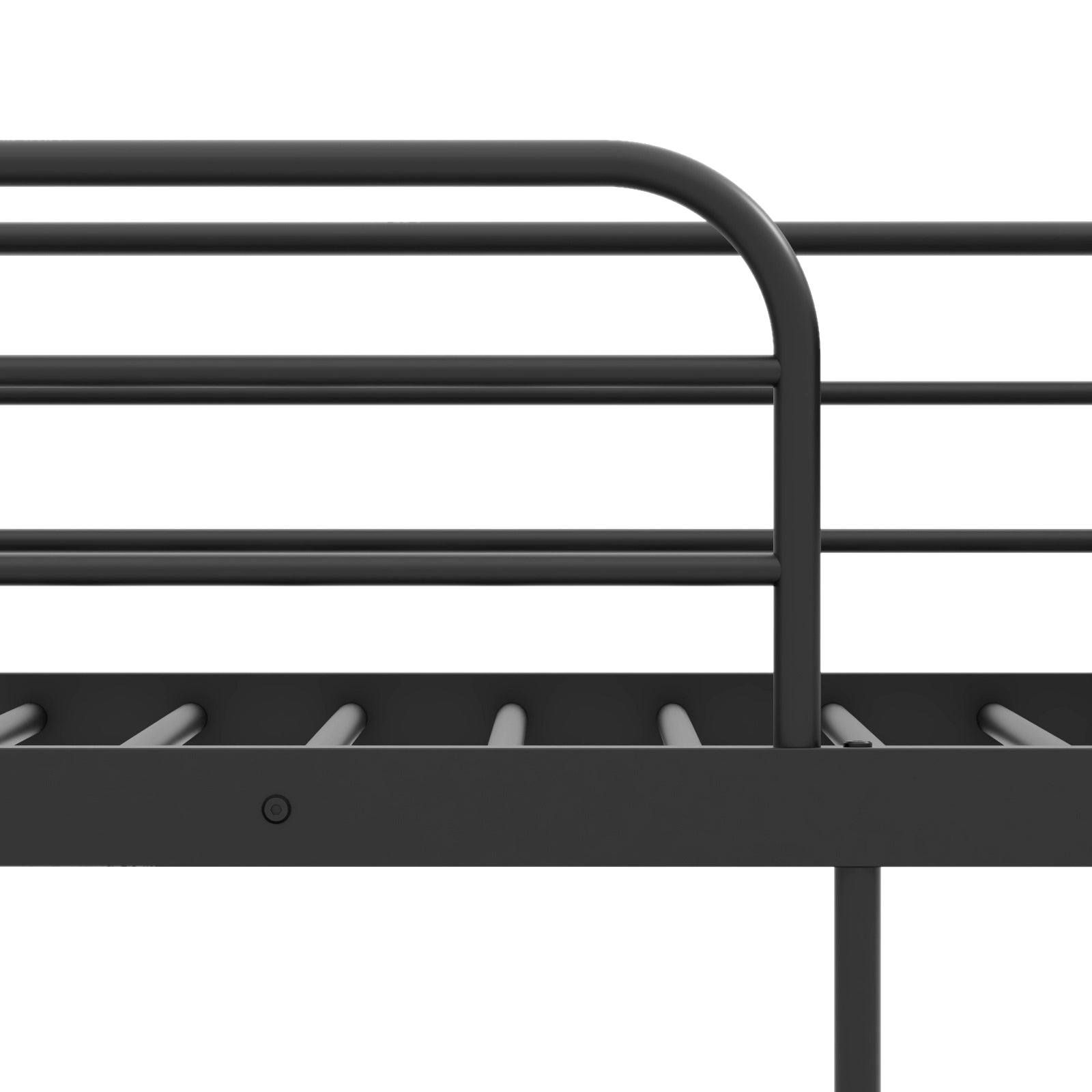Twin Over Twin Bunk Bed with Trundle with Ladder and Full-length Guardrails, Black Trundle Bed Frame at Gallery Canada