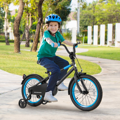 Kids Bike with Adjustable Handlebar and Saddle Black-16 inches, Black