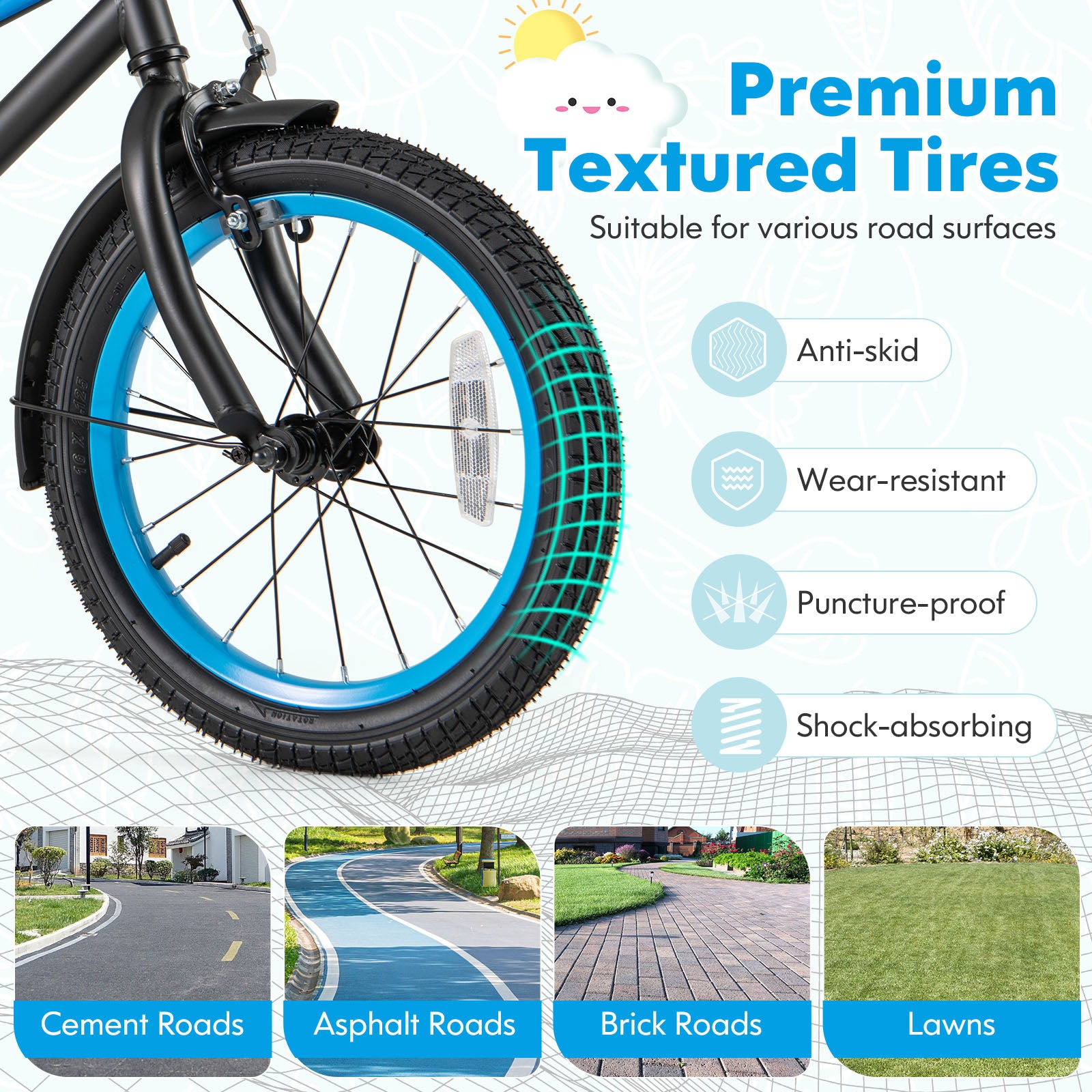 Kids Bike with Adjustable Handlebar and Saddle Black-16 inches, Black Kids Bike at Gallery Canada