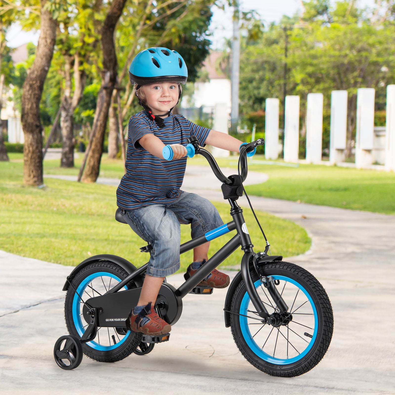 Kids Bike with Adjustable Handlebar and Saddle Black-14 inches, Black Kids Bike at Gallery Canada