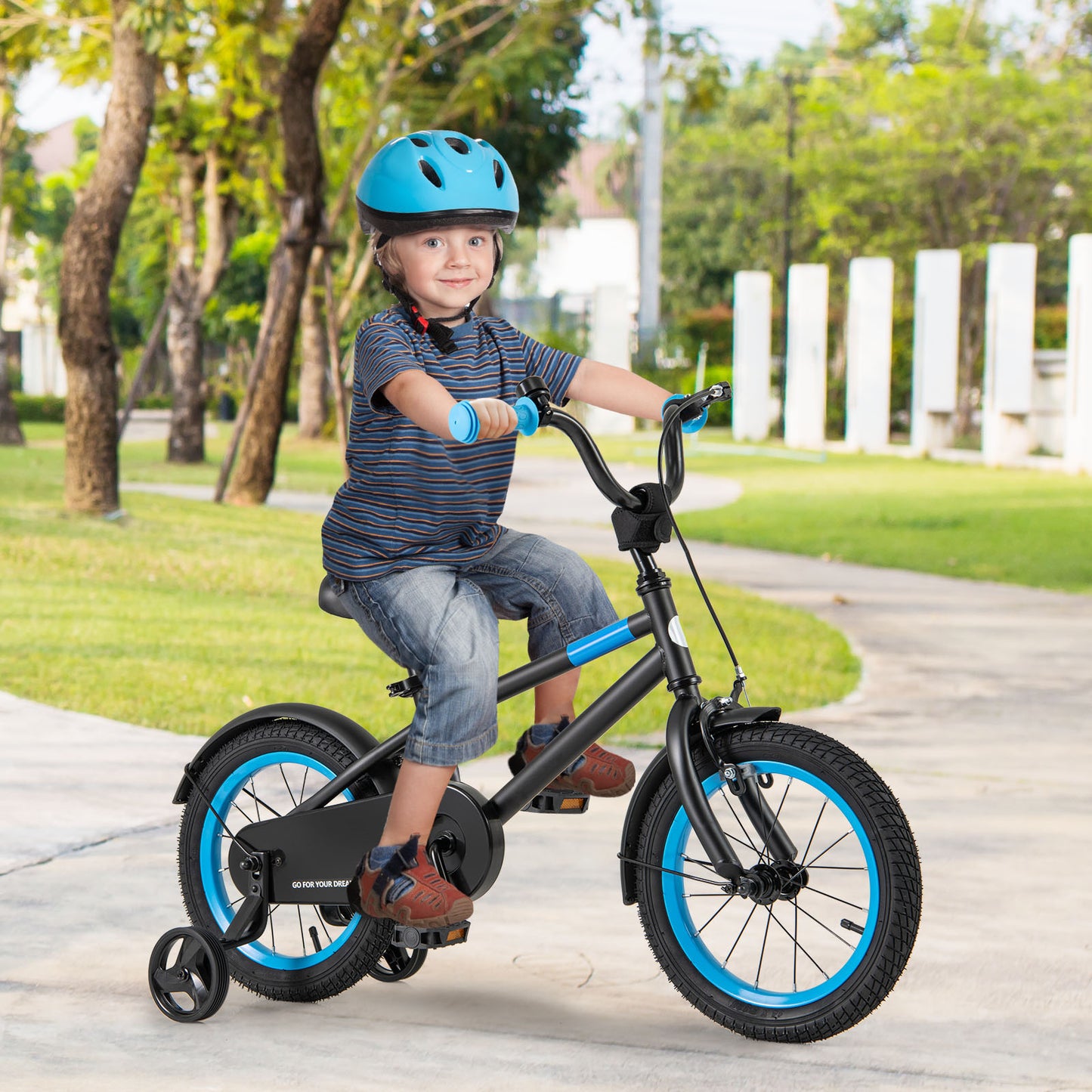 Kids Bike with Adjustable Handlebar and Saddle Black-14 inches, Black Kids Bike at Gallery Canada