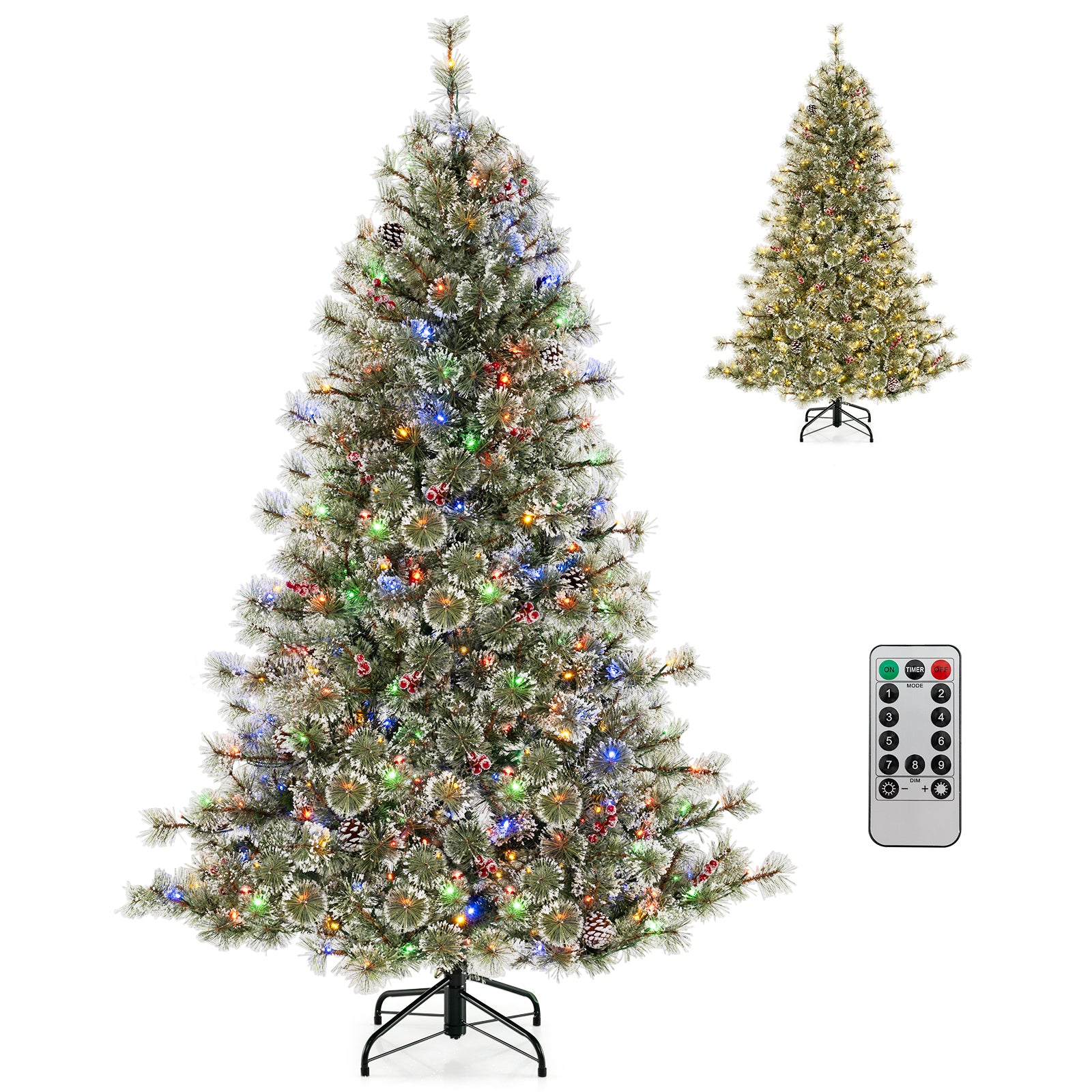 6/7.5/9 FT Artificial Christmas Tree Pre-Lit Hinged Holiday Tree with 360° Quick Power Connector-6 ft, Green Christmas Tree at Gallery Canada