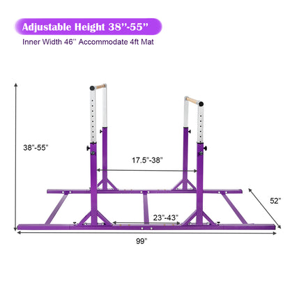 Kids Double Horizontal Bars Gymnastic Training Parallel Bars Adjustable, Purple Toy Sports at Gallery Canada