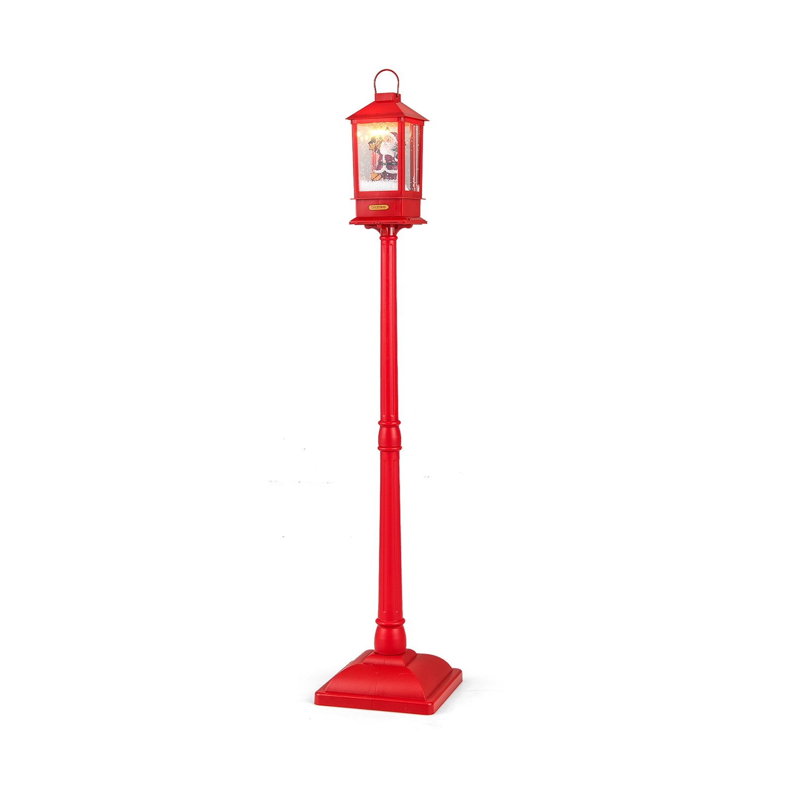 61 Inch Christmas Musical Street Lamp Post, Detachable Snow Globe Lantern, Red Christmas Decor & Accessories at Gallery Canada