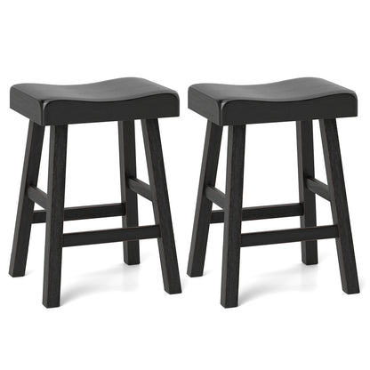 24 Inches Counter Height Stools Set of 2 with Footrest for Restaurant Cafe Pub, Black Bar Stools Black at Gallery Canada