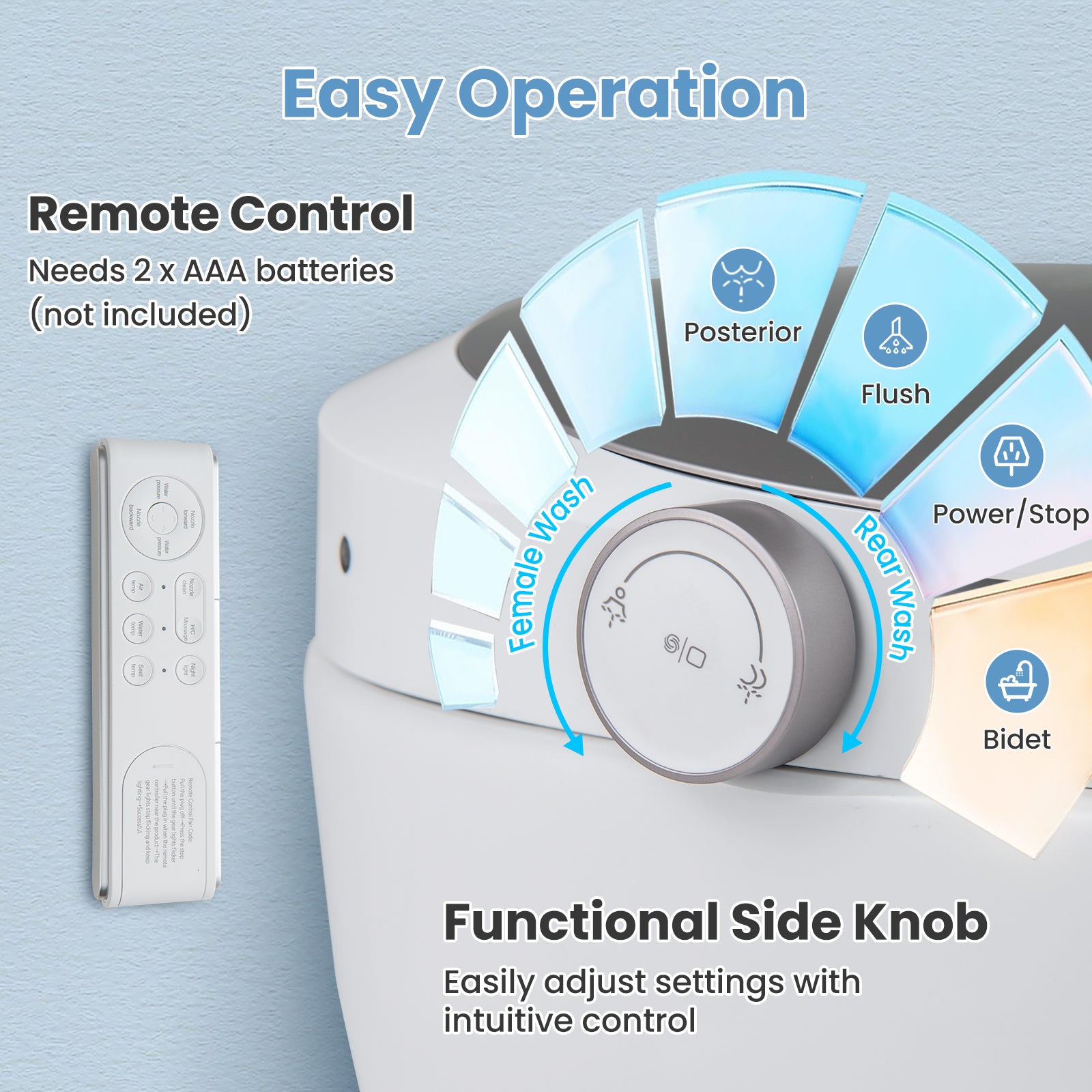 One-Piece Smart 1.16 GPF Elongated Bidet Toilet Seat with Night Light, White Toilet at Gallery Canada