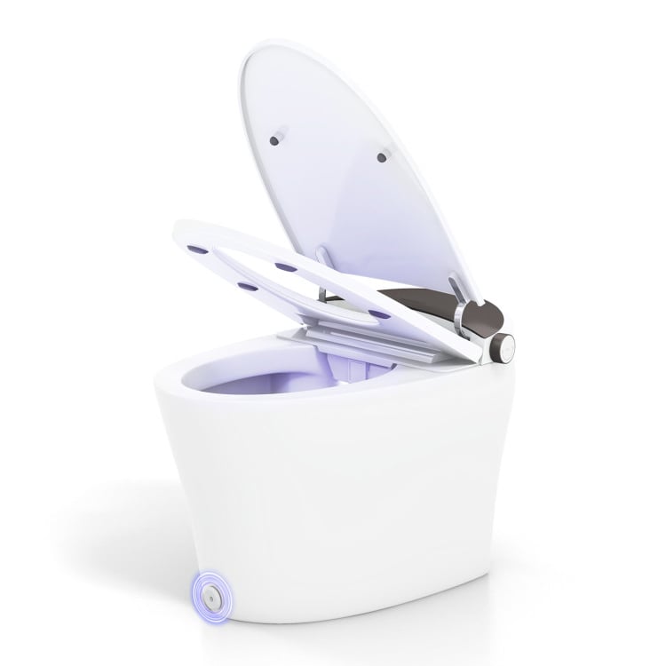 One-Piece Smart 1.16 GPF Elongated Bidet Toilet Seat with Night Light, White Toilet at Gallery Canada