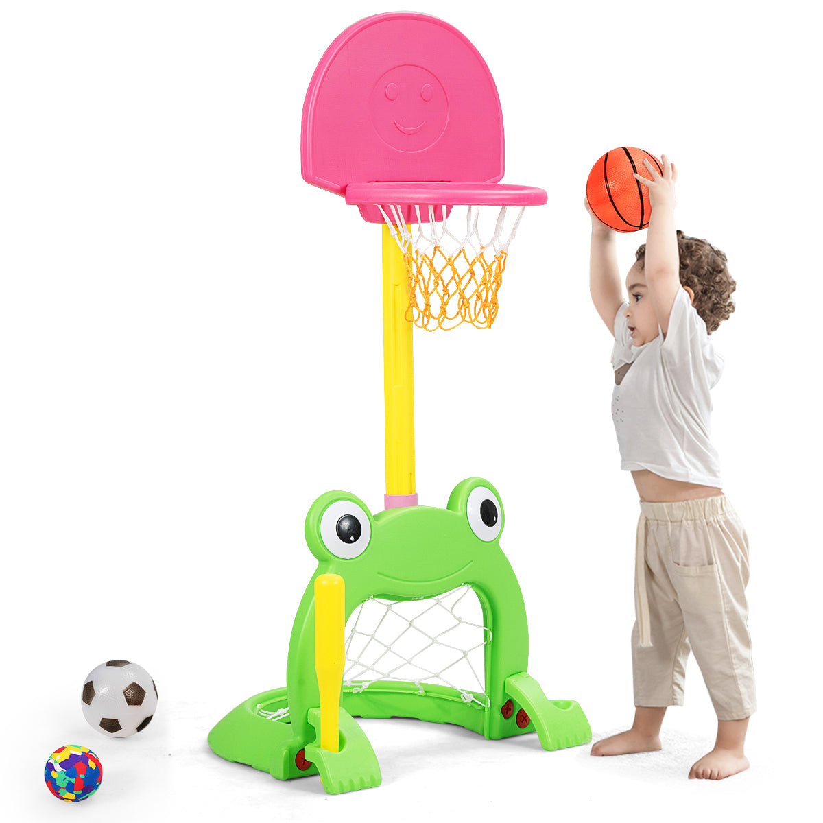 3-in-1 Kids Basketball Hoop Set Stand, Multicolor Toy Sports at Gallery Canada