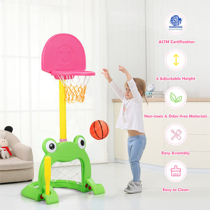 3-in-1 Kids Basketball Hoop Set Stand, Multicolor Toy Sports at Gallery Canada