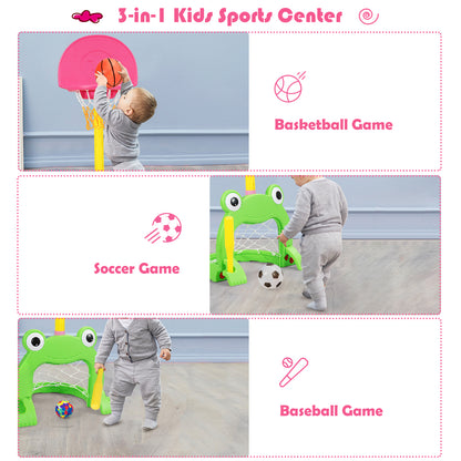 3-in-1 Kids Basketball Hoop Set Stand, Multicolor Toy Sports at Gallery Canada