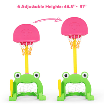 3-in-1 Kids Basketball Hoop Set Stand, Multicolor Toy Sports at Gallery Canada